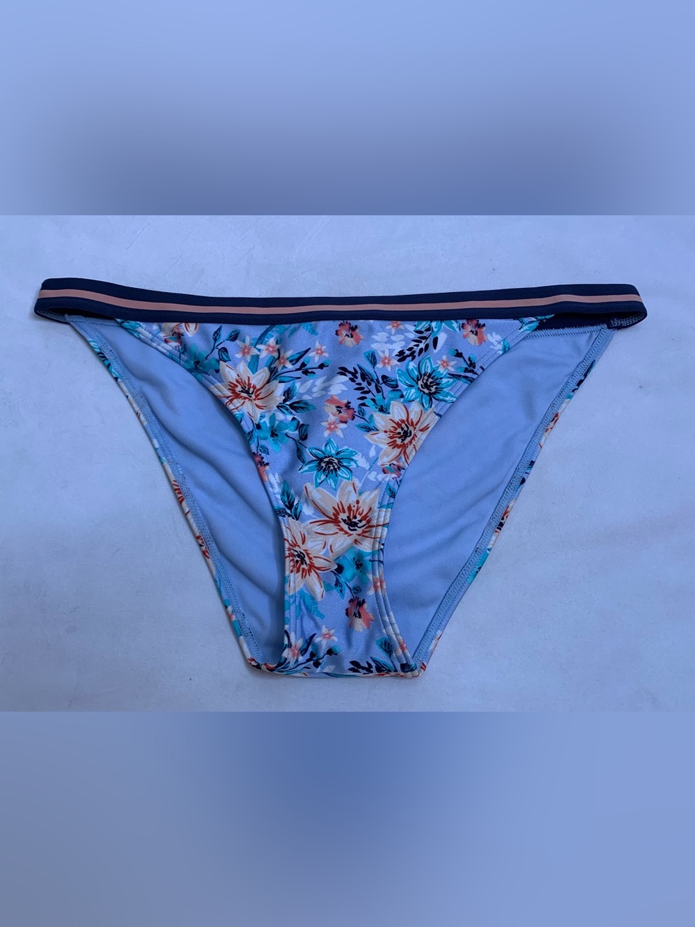 Xhilaration floral bikini bottom size XL cheeky swimsuit pink blue NWT